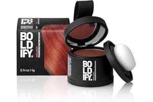 BOLDIFY Poudre de Racine de Cheveux (Auburn), Poudre de Retouche de Racines, Couverture de Racine, Pour Homme et Femme, Poudre pour les Cheveux, Couverture de Cheveux Grise, 4g