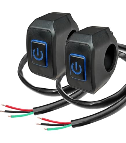 Interruttore Manubrio Moto 2 Pezzi - Pulsante ON/OFF 12V Per Scooter E Moto Elettriche, Blu - Foto 10