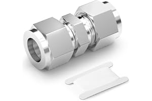 TAISHER 1pièces Raccord à compression pour tube en acier inoxydable 304, adaptateur droit pour tube de 10mm OD x 10mm OD