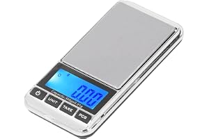 Asixxsix Digital Fickvåg, 0,01 Grams Noggrannhet Bärbar Digitalvåg för Kök med LCD-skärm, Bärbar Precisionsvåg med Grammetod