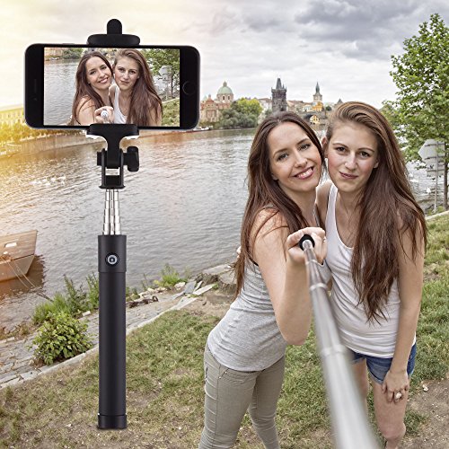 Power Theory Bluetooth Selfie Stick mit 20 Stunden Akkulaufzeit - Kabellose Wireless Selfie Stange fÃ¼r iPhone X 8 7 Plus 6s 6 SE 5S 5 Samsung Galaxy Android S8 S7 Edge S6 S5 S4 Note Mini Smartphone - Universal Monopod Stab