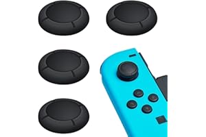 MIUNPRI Capuchon de Rechange pour Manette Switch Joycon, Protege Thumbsticks pour Switch/Lite Accessoires de Protection en Silicone Joystick 3D Grips Caps (A:4PCS Noir)