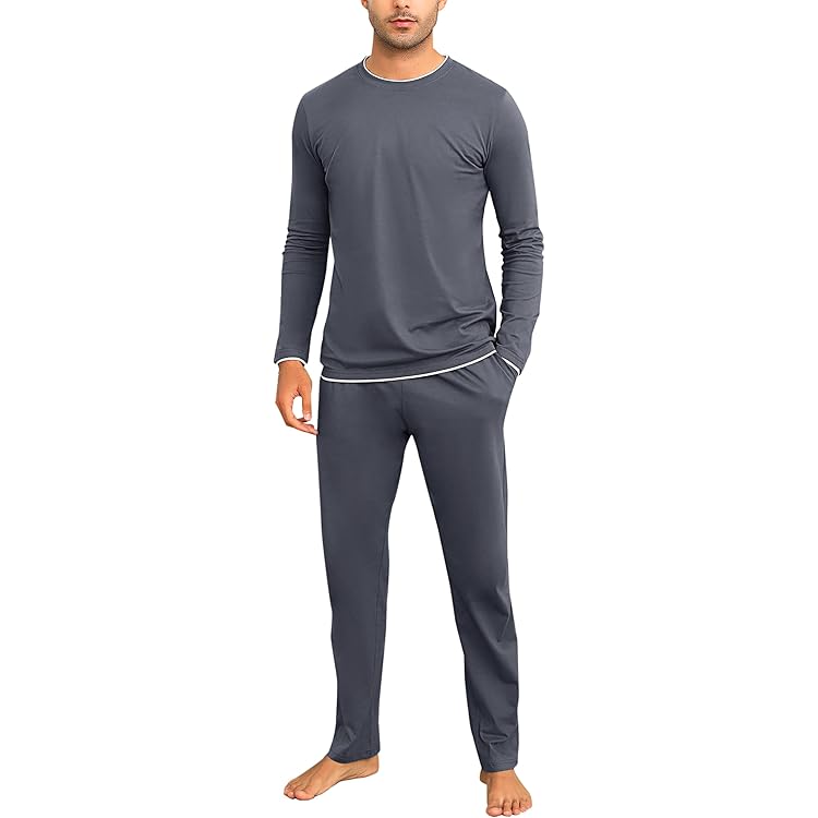 Lunon Heren Lange Pyjamas | Met Cadeauverpakking | Pyjamaset, 100% Katoen, Lange Mouwen, Tijdloos Ontwerp, Geschikt voor Winter en Zomer (2-Delige Set), XL