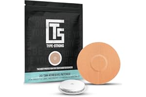 TYPE STRONG Freestyle Libre 3 Sensor Covers Waterproof for Sensitive Skin. CGM Adhesive Patches Pre-Cut for Freestyle Libre, Medtronic Guardian, & Dexcom G7. Sweat-Resistant 10-14 Days, 20 Pack, Tan