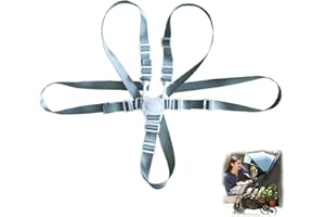 RUMGUG 5 Punkt Gurt Sicherheitsgurt, Ersatz-Sicherheitsgurte für Baby Kinderwagen Hochstuhl, Hochstuhlgurte Verstellbare Wandelbare Gurte Multifunktional Kinderschutzgurt Buggy (Verbessertes Grau)