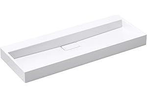 doporro Waschbecken Aufsatzwaschbecken Hängewaschbecken Waschtisch Mineralguss-Waschbecken Colossum19 ohne Armaturloch weiß matt inkl. Ablaufgarnitur