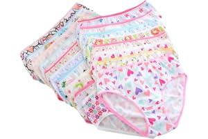 URMAGIC Baby Girls Underwear, 6 Pack Newborn Toddler Infant Lovely Cotton Underpants Little Girls Briefs Hipster Knickers Girls Panties 1-12 Years