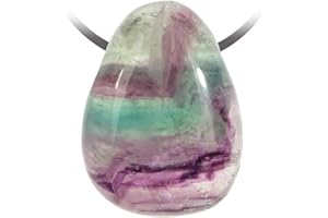 Naturosphère - Bijoux naturels C17 - Pendentif goutte pierre percée en fluorite