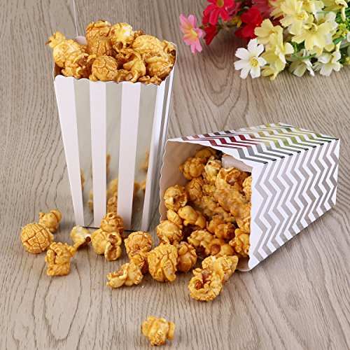 NUOLUX Popcorn Boxen, Party Candy Container behandeln Kartons, Silber - 3