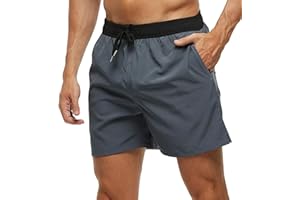 YuKaiChen Men's Swim Shorts Swimming Trunks ‌Board Shorts Water Repellent‌ Quick Dry Surfing Beach Shorts with Zipper Pockets and Mesh Lining