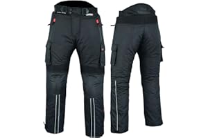 ‎BULLDT BULLDT Motorradhose Herren mit Protektoren Textil Cargohose Cargo Taschen Hose Kombigeeignet Herausnehmbar waschbar Innenfutter Schwarz