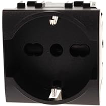 Presa Schuko 2P+T 16A Nero Compatibile Bticino Living - Foto 7