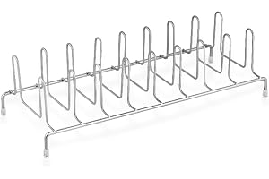 BEHÅLLARE.- Organisatör för kastruller, lock och fat - Förvaringshylla i metall 33,5x13,5x9 cm - Platsbesparande för skåp och bänkskiva