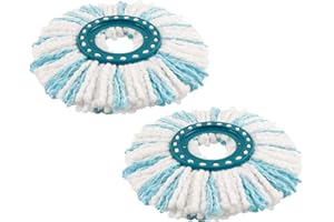 GENERICO 2 Pezzi Testine di Ricambio Mocio Compatibile Con Leifheit Clean Twist Disc Mop Ergo Mocio di Ricambio in Microfibra Assorbente Adatti a Tutti i Tipi di Pavimento