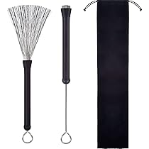 Spazzole Per Batteria Retrattili | 1 Paio Con Maniglie In Gomma | Ideale Per Jazz, Studio | Include Borsa - Foto 7