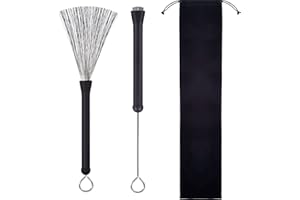 LATRAT 1 para wysuwanych szczotek bębenkowych, z przenośną torbą do przechowywania, wygodne gumowe uchwyty, do baterii Jazz Stick