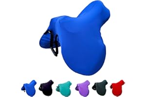 Majestic Ally English Saddle Cover with Adjustable Handle, 4-Way Stretch Spandex/Elastane Fabric, Multiple Colors (Royal Blue)