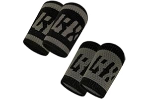 LYFT-RX LYFTRX Wristbands, Bracelets Anti-Transpiration, Slim Fit pour Haltérophilie, Cross Fitness, Olympic Weightlifting, Gym, Weight Lift, 4.5inch/11.4cm Sweat Band, Unisexe 4PACK (2 Paires/2 Couleurs)