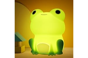 OkiyiD Frog Night Light for Nursery, Rechargeable Dimmable Bedside Lamp with Touch Control(ABS+SIL), Portable Kids Gift for Girls, Boys, Babies