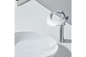 SJQKA Wodospad łazienka blat krany łazienka umywalka bateria mieszająca mono mosiężna bateria, platerowanie, wysoki