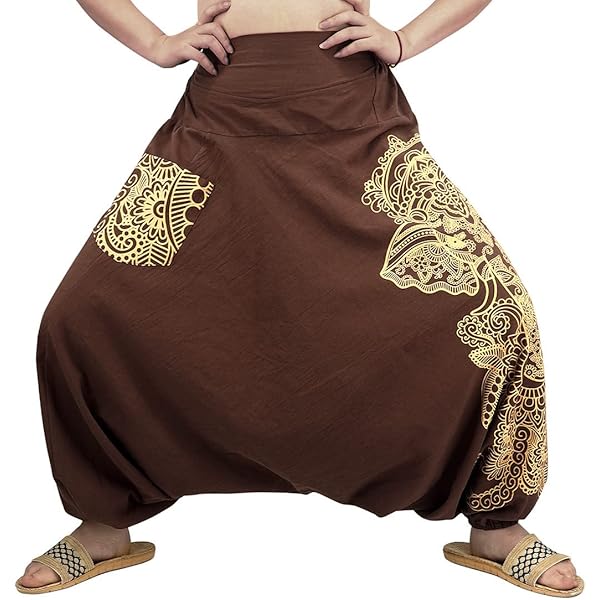 Pantaloni Harem Stampati GURU-SHOP - Ampia Vita Intrecciata, Cotone, Stile Bohemien - Foto 10