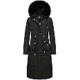MOERDENG Women's Long Winter Puffer Coat Waterproof Warm Maxi Down Jacket Faux Fur Removable Hood Parka