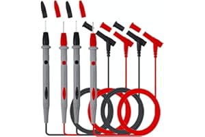 ACONDE 2 pares de cables de prueba, cable multímetro de 1000 V/20 A, 107 cm, negro y rojo