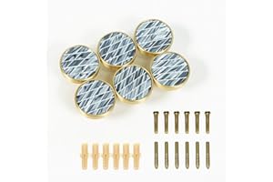 EVERGD 27mm Pure Copper Handle Shell Brass Gold Wardrobe Kitchen Cabinet Door Knobs Drawer Cupboard Hardware Pull Handle Clothes Coat Hook Modern Simple (6, Grey& Silver)