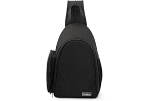 Cwatcun Sac pour Appareil Photo, Sac à bandoulière pour Appareil Photo, Sac pour Appareil Photo Reflex, Sac à Dos pour Appareil Photo étanche et Antichoc Organisateur d'objectif d'appareil Photo(Noir)