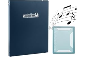 Irtyif Porta Spartiti Musicali A4,Raccoglitore Porta Spartiti Musicali,Cartella Spartiti in Plastica,Cartelle Portaspartiti per Fogli in Formato A4 con 30 Pagine,per Spartiti,Pianoforte(Blu)