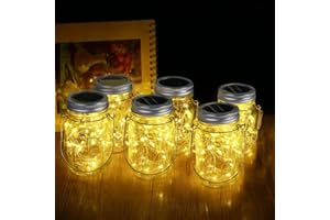 LOOHOME Solarlampen für Außen 6Stück, 30Leds Lichterkette Warmeweiße Wasserdichte Hängeleuchte Laterne Dekoration für Aussen Garten