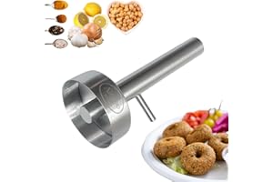 ALEPPO CUISINE Falafel Maker Press Donut Shape (With Hole) Stainless Steel Premium Quality Professional Middle Eastern Kitchen Tool Meatball Mold Scoop 2.3 Inch (5.75cm) Diameter (1)