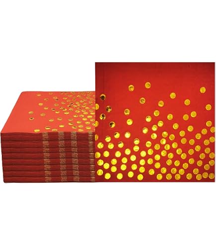 20 Serviettes En Papier à Pois Rouges - 33x33 Cm, 3 Plis, Motif Intemporel - Fabriqué En Allemagne