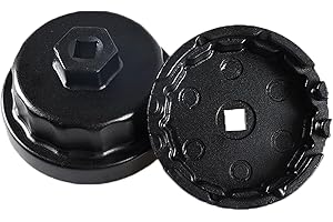 BRIOTA 64mm Oil Filter Removal Tool, 14 Flutes Oil Filter Wrench for Toyota Lexus, Black Heavy Duty Oil Filter Wrench Cap Removal Tool