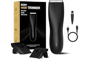 DRQZWP Rasoio professionale per capelli, 5 in 1, lama in ceramica per tagliare i peli della pancia, rasoio elettrico per bikini e toelettatura da uomo, IPX6, impermeabile, per uso bagnato/asciutto (nero)