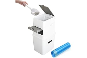 Neakasa Cat Litter Trash Can, 9.2L Waste Disposal Bin for Cat Litter, Dog Poo & Diapers, with Wider Opening and 4-Month Refill Bag (White)