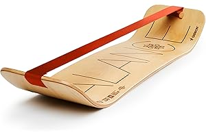 Gibbon GiBoard Balance Board for Adults & Kids - Slackline Workout Equipment Home Gym Training - Wooden Wobble Board Balance Trainer - Standing Desk Exercise - Yoga, Agility, Pilates, Core, Snowboard