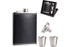 KEEPAA Fiaschetta in acciaio inox, adatta per il trasporto di alcool, fiaschetta per esterni può essere portata con te, 2 tazze e 1 imbuto, adatta per escursioni, campeggio, regalo