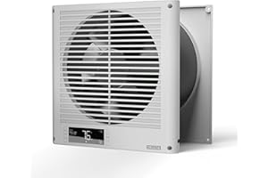 AC Infinity Raum-zu-Raum-Ventilator 20cm Zwei-Wege-Reversibel-Luftstrom-Wandventilator mit Temperaturregler, präziser, leiser 10 Geschwindigkeiten für Küche, Waschküche und Werkstätten