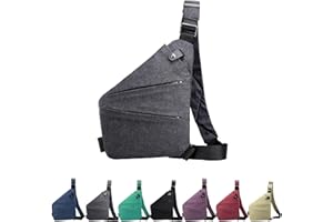 GDOKKNY Anti Theft Crossbody Bag for Women Personal Flex Travel Bag Anti-Theft Cross Body Bag Sling Chest Bag for Men （Black）