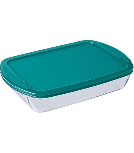 Igluu Plat Lasagnes Verre 2,2L Avec Couvercle Hermétique - Grand Plat Cuisson Rectangulaire Sans BPA