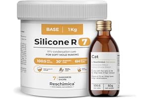 Reschimica Gomma siliconica per Stampi Morbidissima R7, Ideale per Realizzare stampi in Silicone, inodore e Facile da Usare, 7 Shore, DIY, Silicone per stampi Fai da Te (1 kg)