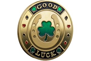 YIQILAFADA Protection de carte de poker pour pièces de collection - Jeux de table - Good Luck, Las Vegas, Accessoires de poker, Pot Committed, Requin, Ânes, Quees, Ace King Lucky Coin