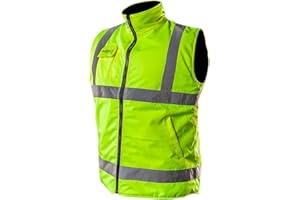 NEO TOOLS 2in1 Herren Profi Warnweste Gelb Wind und wasserdichte oder Set mit wasserdichte Hose Gr. S-3XL | Winterweste, Fleeceweste, Sicherheitsweste Arbeitsweste, Funktionsweste