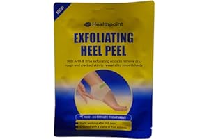 Healthpoint Exfoliating Heel Peel, Removes Dry, Rough and Cracked Skin, 60 Minute Treatment with AHA and BHA Exfoliating Acids, Results in 3 to 5 Days, Vegan Friendly, Pack of 2 Wrap Around Pads