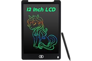 Coolzon LCD Schreibtafel, 12 Zoll Bunte Bildschirm Schreibtablett für Kinder Erwachsene, Löschbare LCD-Zeichenbrett Elektronische Schreibtafel Tragbar LCD Drawing Writing Tablet, Schwarz