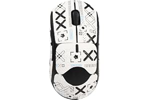 Defsedar Anti Slip Mouse Grip Tape, Durable Pre Cut Gaming Mouse Surface Cover Stickers, Enhanced Control Non Slip Sweat Resistant Mouse Accessories, White Print Precision Grip for Gamers