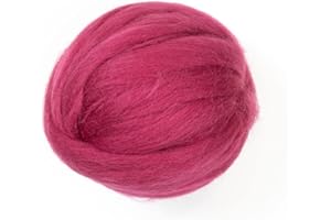 Kondoos Gefärbtes Wollvlies, wool roving, 225 gr. beste Qualitätsnaturwolle zum Nadelfilzen, Nassfilzen, Filzwolle Trockenfilzen, Spinnen und für Kunsthandwerkliches geeignet. (rotwein, 8oz)