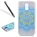 Produktbild Motorola MOTO G4/G4 Plus Hülle,Motorola MOTO G4/G4 Plus Handyhülle,Leeook Luxus Silber Glitzer Shiny Hart Backcover Rückseite Hülle Schutzhülle Schön Blau Henna Blumen Muster Tpu Rahmen Weich Flexibel Silikon Bumper Handyhülle Etui Schale für Motorola MOTO G4/G4 Plus + 1 x Schwarz Eingabestift-Silber,Blau Henna Blumen