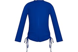 SHEKINI Girl's Zipper Sun Protective UPF50+ Long Sleeve Rash Guard Swimsuit